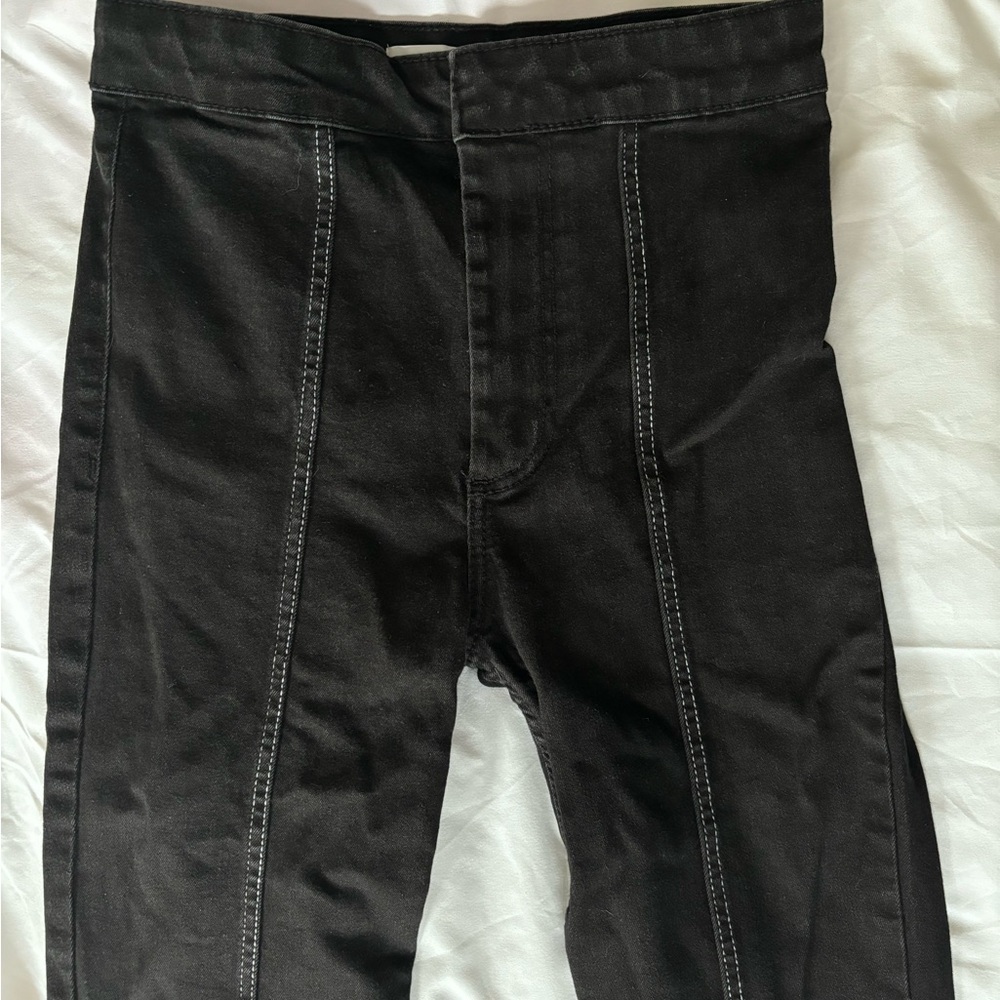 Zara Black Trousers with White Accents
